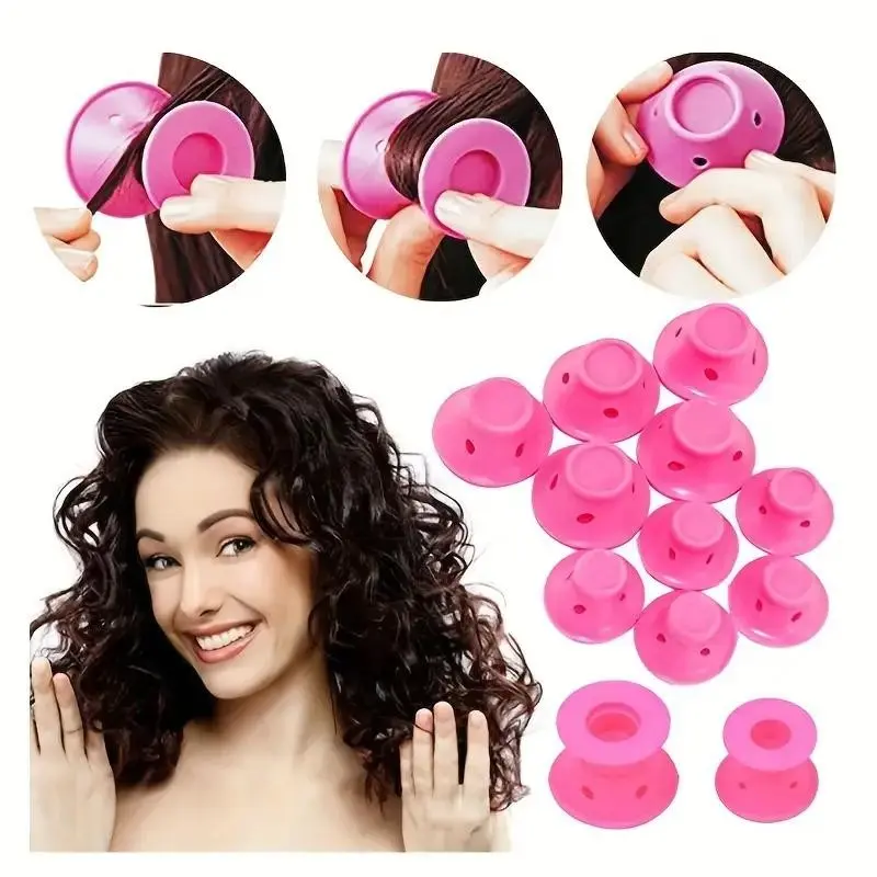10-Piece No Heat Curling Wand Set, Easy DIY Hair Styling Tool, Ball Roller for Long Hair, Safe & Durable, Ideal for All Hair Types