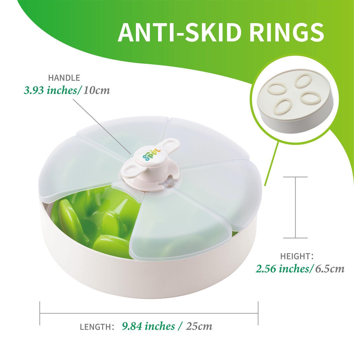 PetDreamHouse SPIN Mental Enrichment Dog Bowl - Green Tricky Level, Puzzle Design Interactive Food Dispensing Toy for Mental Stimulation