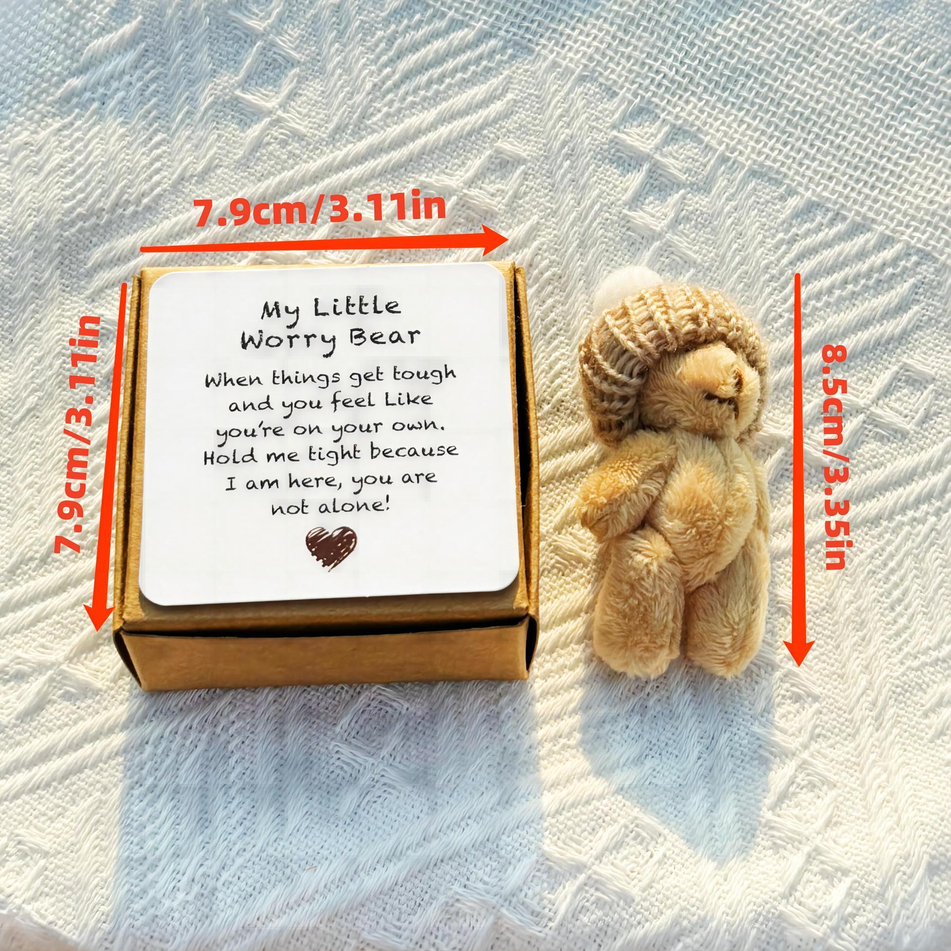 Little Bear in Box, Gift Box Design, 1 Set Mini Plush Bear with Inspirational Card, Sympathy Gift