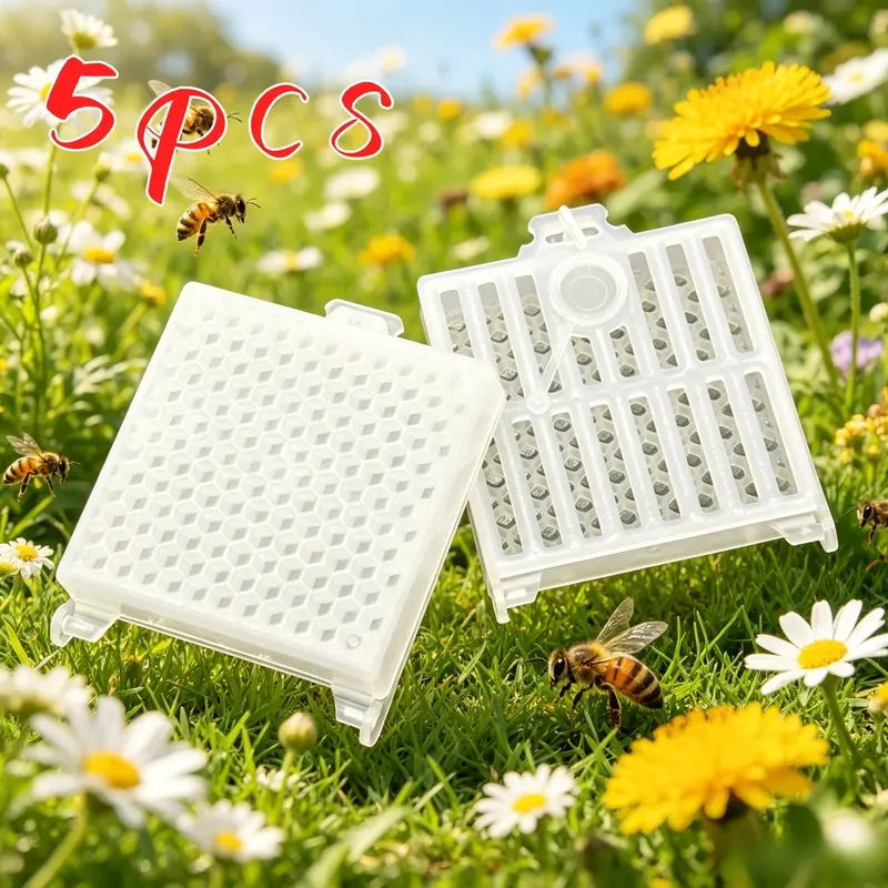 5pcs of multi-functional plastic prison king cage bee mail King cage control Crown Prince transfer queen bee cage meaning bee general beekeeping tools