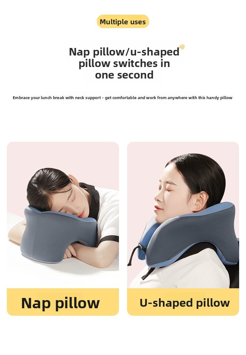 Office U-shaped Nap Pillow Multifunctional Tool for Students to Sleep on Stomach at Desk During Lunch Breaks with 6 Major Functional Areas
