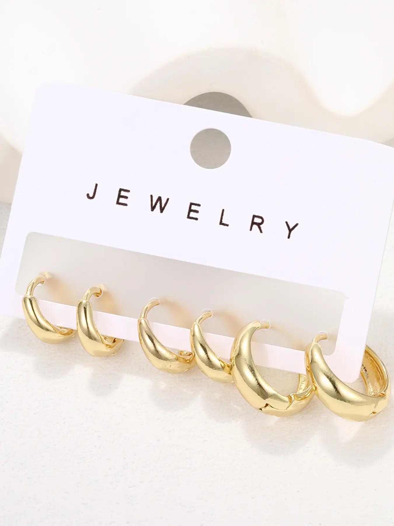 Women's Elegant Trendy Geometric Design Hoop Earrings, Simple Style Plain Color Hoop Earrings for Party, Exquisite Jewelry for Birthday Gifts, Fashionable Jewelry
