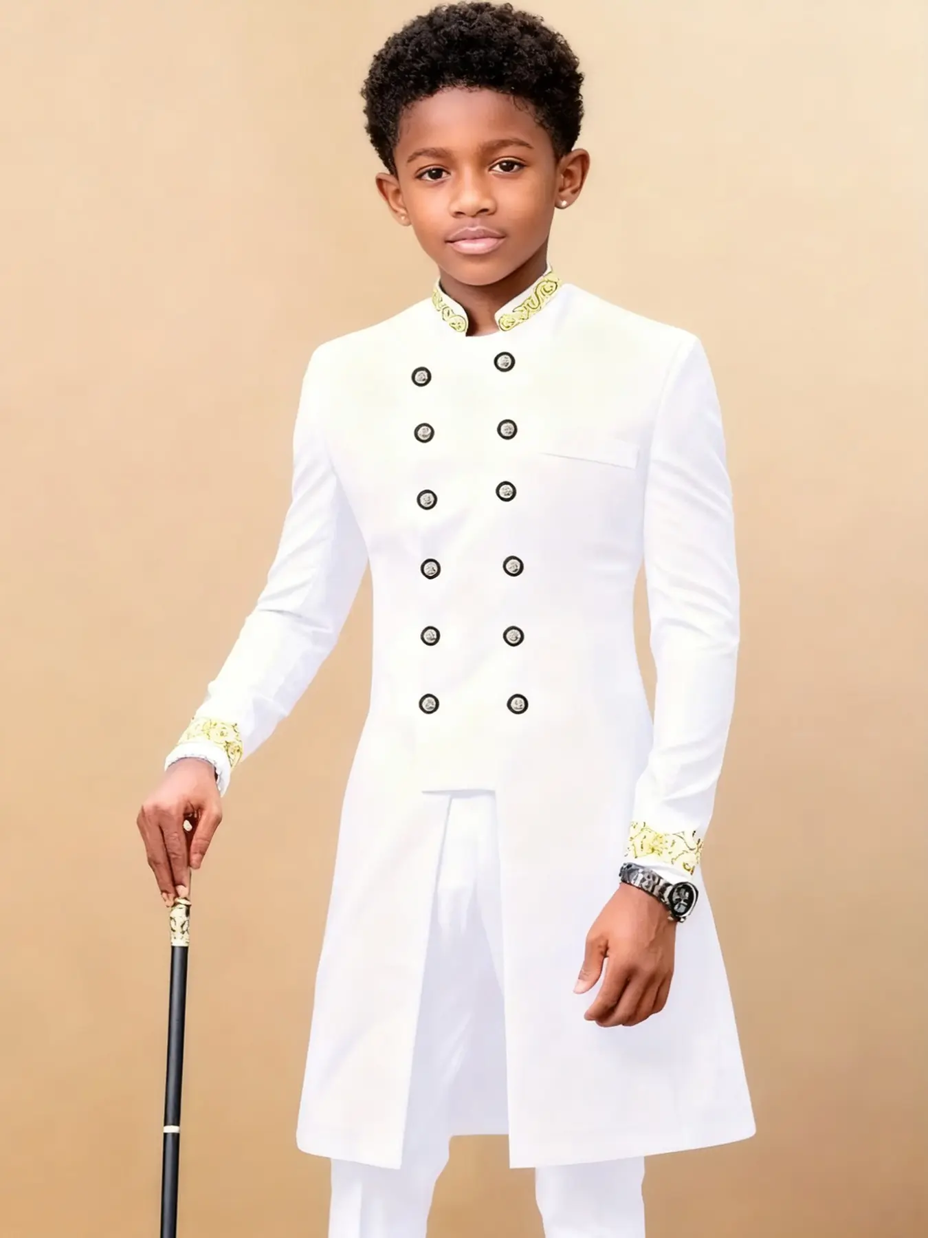 Prince Series African Style Traditional Embroidery Long Sleeve Suit Set, Formal Groomswear & Wedding Attire, Elegant Design for Special Occasions