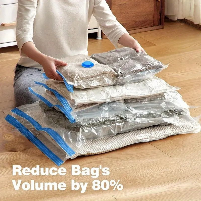 Compression Storage Bag, Vacuum Sealed Organizer, Vacuum Sealing Bags for Blankets, Pillows, Clothes, Space-Saving Travel Gear, Ideal for Camping & Home Use