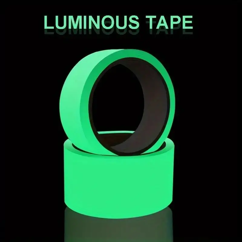 Night Glow Self-Adhesive Safety Tape, Home Decor & Warning, High Adhesion Waterproof, Fluorescent Staircase Stickers