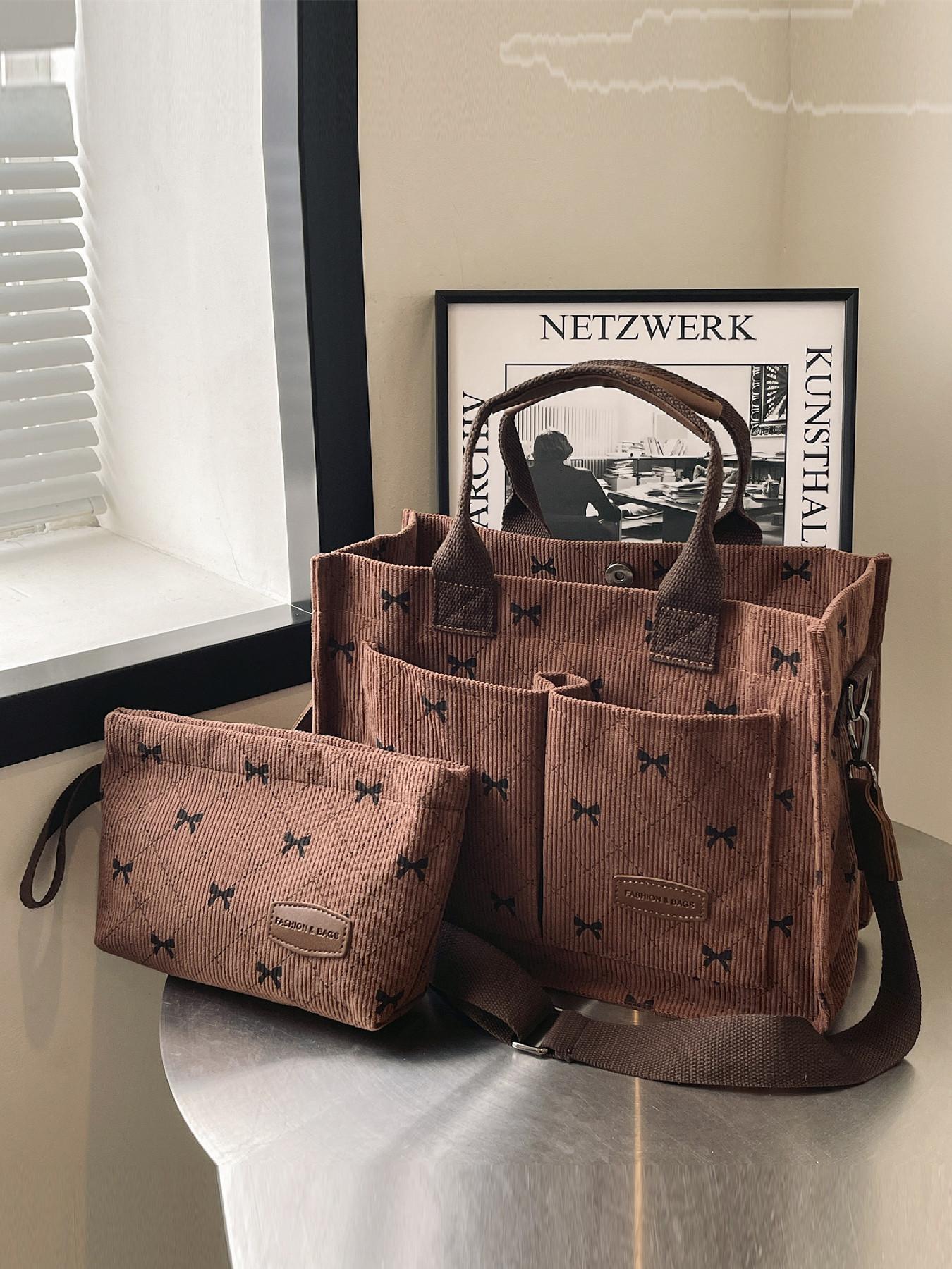 Women's Strawberry Pattern Crossbody Tote Bag & Purse, Casual Versatile Shoulder Bag & Coin Purse, Trendy High-quality Daily Commuting Bag, Fashionable Bag, Casual Handbag Satchel