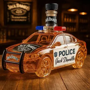 Villain New Star Roadblock King Police Car Shaped Glass Bottle (Empty Bottle)