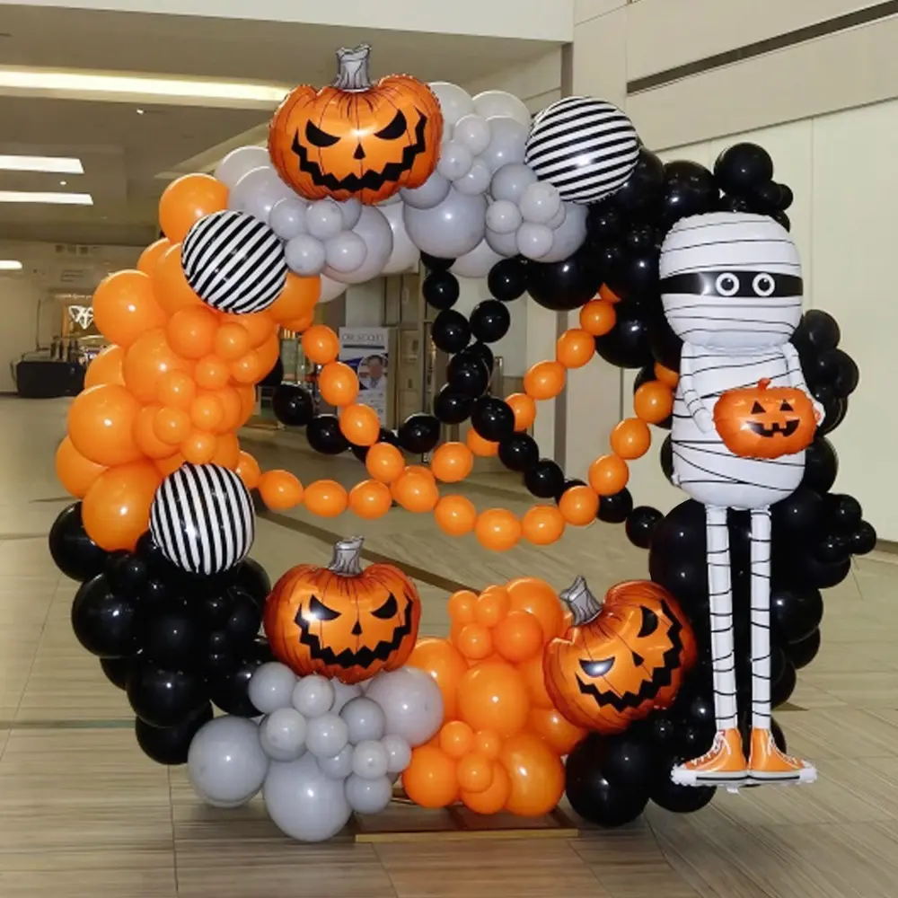Halloween Balloon Set, Mummy Shape Balloons, Pumpkin Foil Balloons, Halloween Party Prank Decorations, Fun Festive Accessories