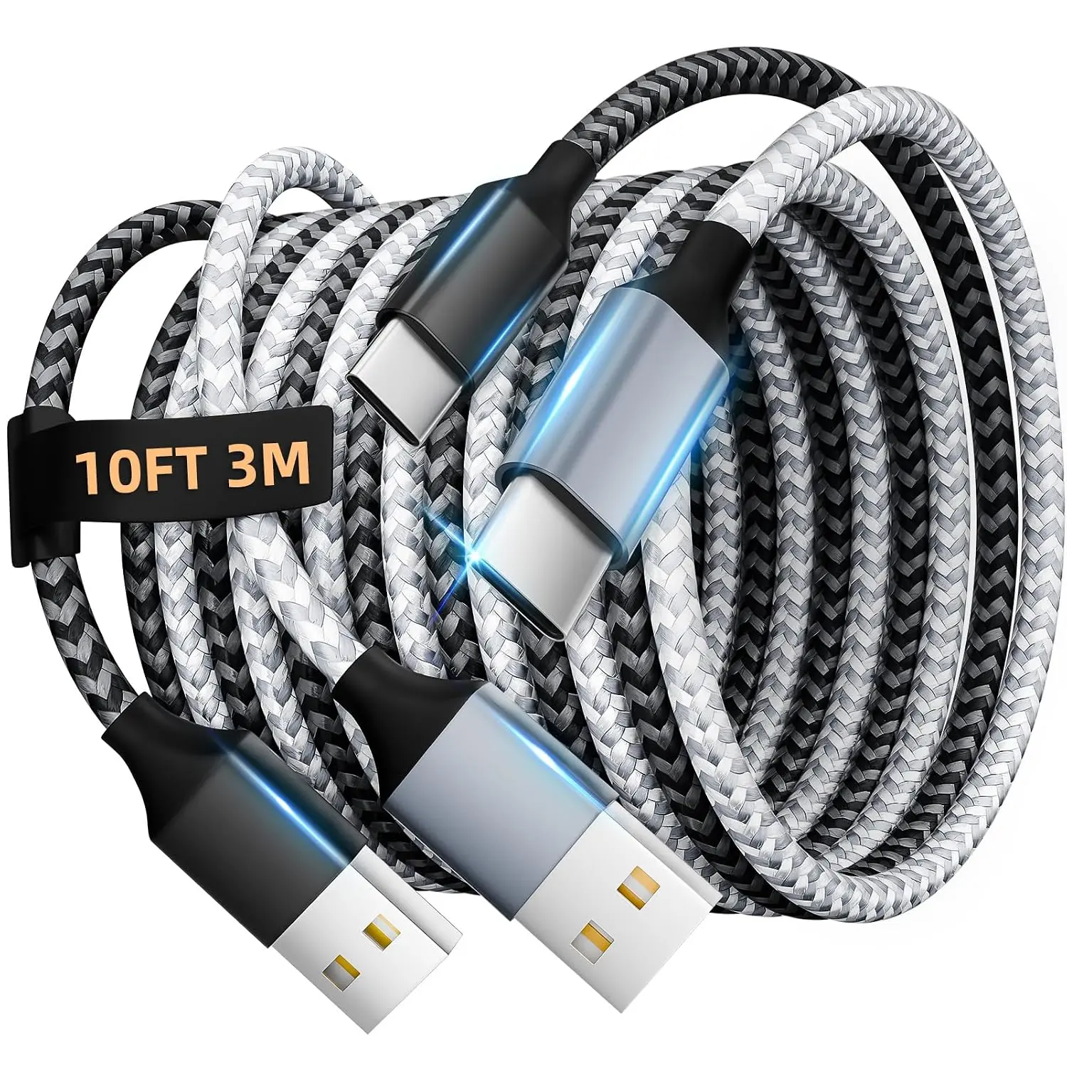 USB to USB C , 3.1A   Type-C Charger Cords, 2Packs 10FT