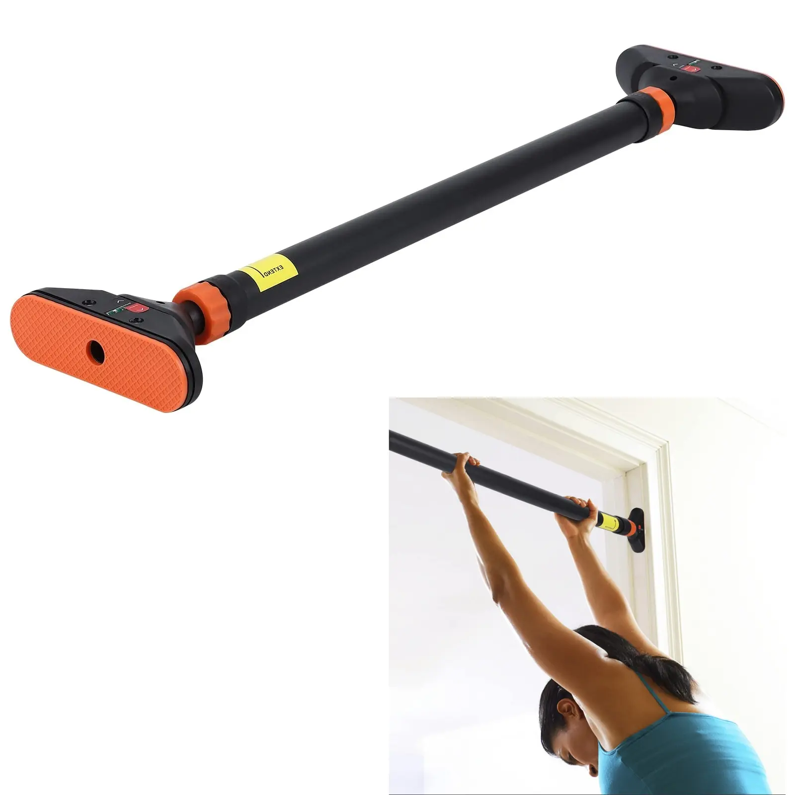 Pull Up Bar for Doorways, Chin Up Bar with Level Meter and Adjustable Width for Strength Training ,No Screws Required, Weight Capacity 440 LBS