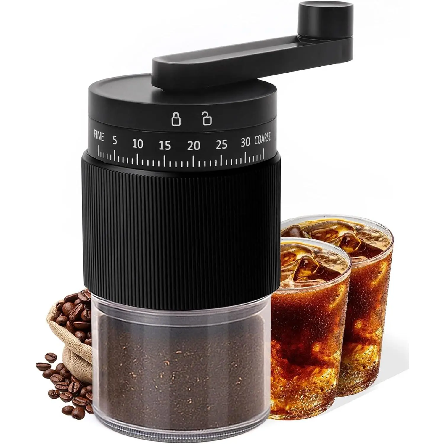 Manual Coffee Grinder with Ceramic Burr - 40g Capacity, 35 Adjustable Settings, Compact, Quiet Operation, Portable Hand Mill for Espresso Prep, Home Use