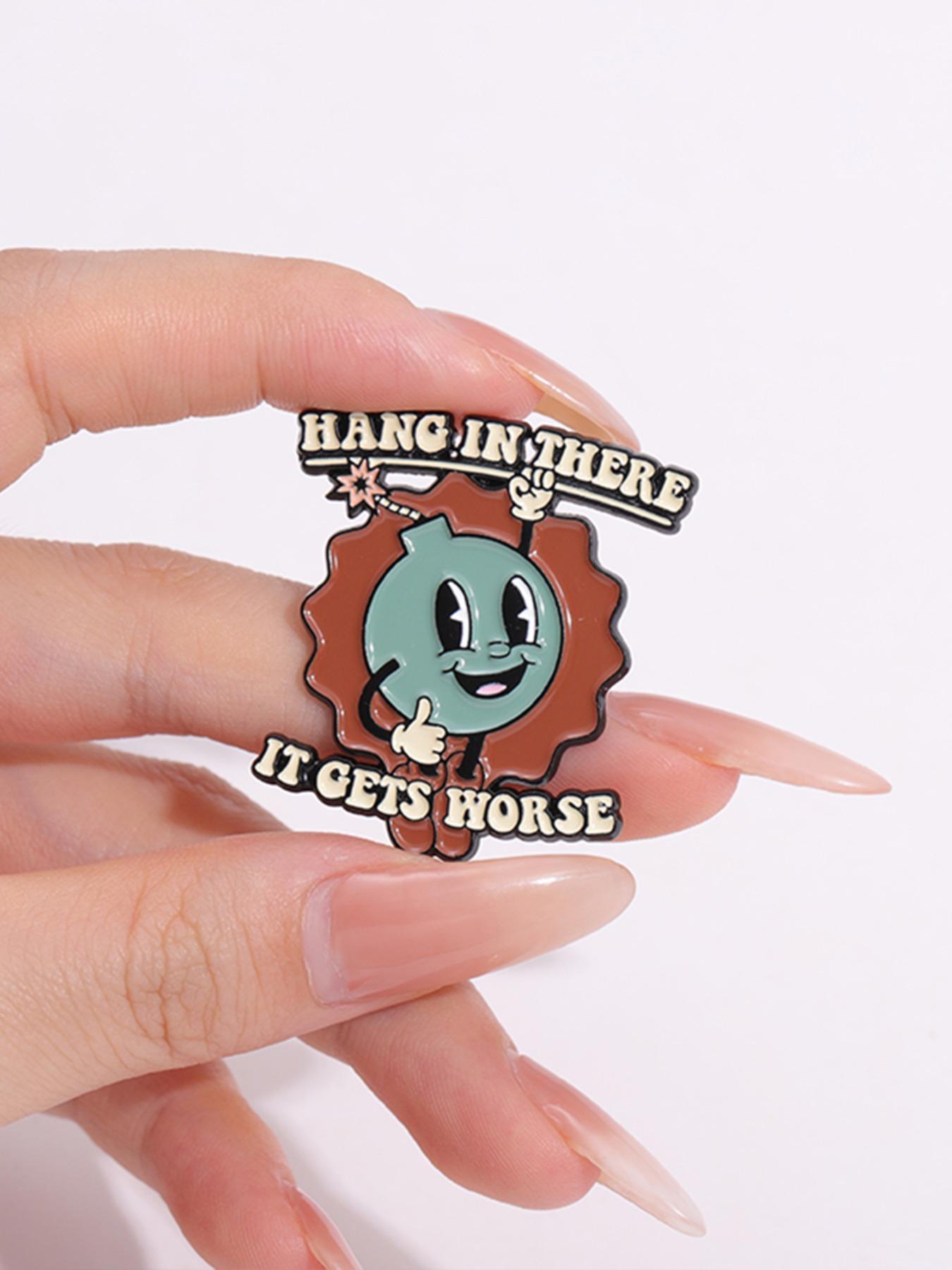 Novelty All-match Cartoon Letter & Cartoon Character Design Brooch, Creative Alloy Badge, Fashion Accessories for Men & Women Novelty All-match Cartoon Letter & Cartoon Character Design Brooch, Creative Alloy Badge, Fashion Accessories for Men & Women