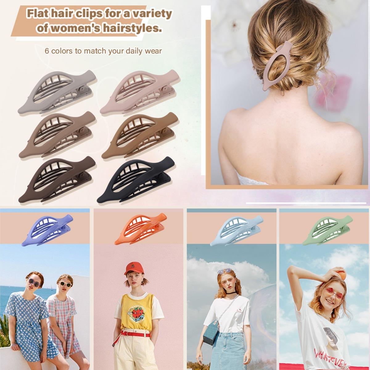 AWAYTR 6Pcs/Set French Flat Hair Clips for Women Girls Concord Hair Clip Thin Thick Hair Strong Hold No Slip Grip Hair Claw Clips AWAYTR 6Pcs/Set French Flat Hair Clips for Women Girls Concord Hair Clip Thin Thick Hair Strong Hold No Slip Grip Hair Claw Clips