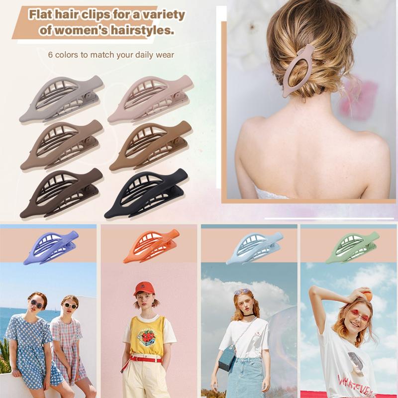 AWAYTR 6Pcs/Set French Flat Hair Clips for Women Girls Concord Hair Clip Thin Thick Hair Strong Hold No Slip Grip Hair Claw Clips