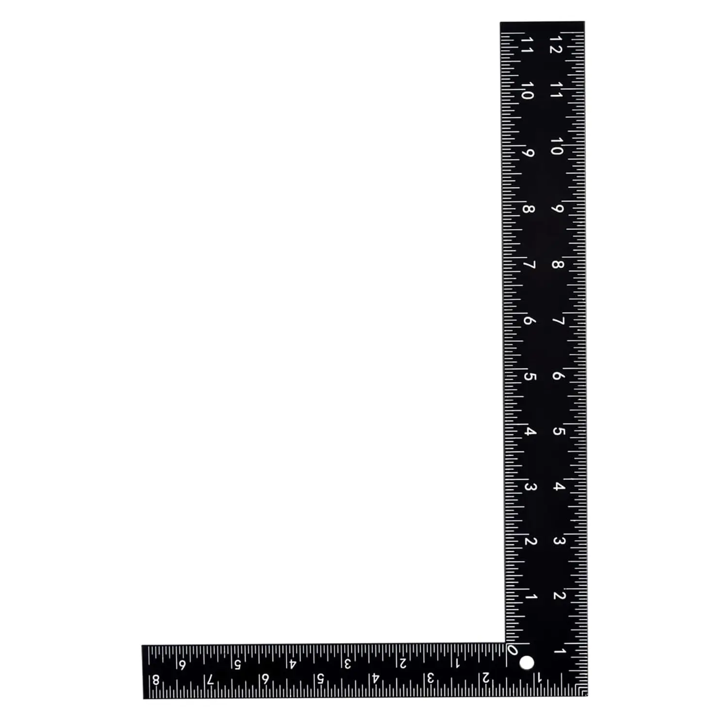 8x12 Carpenter Square – Heavy Duty Steel Framing Square for Woodworking, Roofing, Stair Layout – Metric & Inch Markings – L Shape Metal Ruler