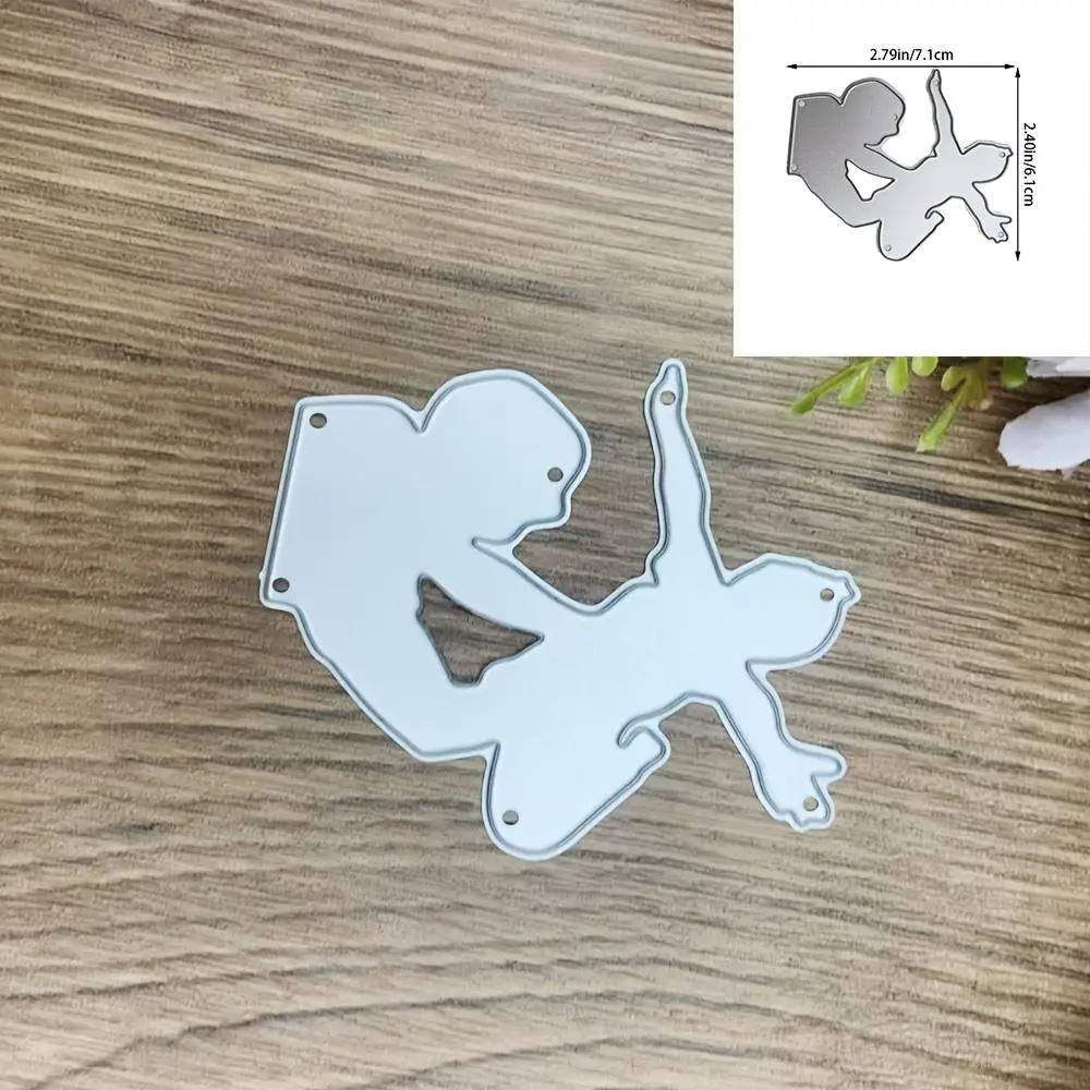 1 DIY Father-and-Son Lifting Metal Cutting Die: Paper Card Embossing and Cutting Design Template for Handmade Greeting Cards, Punching Stencil, and Decoration
