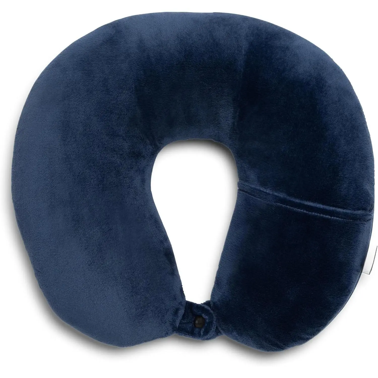 Microbead  Pillow - Super Soft Cozy Lightweight Plush Travel Pillow with Phone or Headphone Pocket, Blue