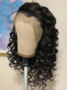 Soft Ombre Brown Glue Pre-Bound 26 Inch Long 180% Density Daily Shadow Medium Curly 13x4x1 Headband Wig Full Lace High Heat Resistant