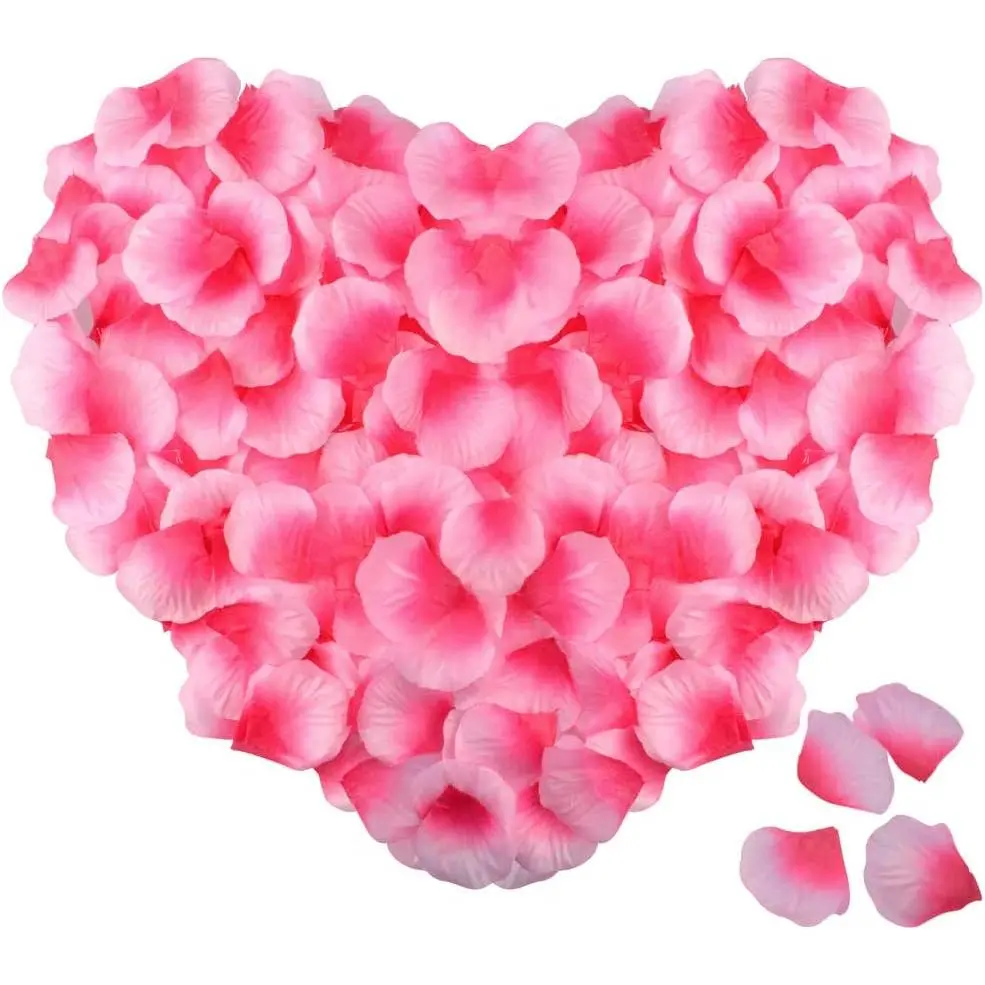 2000 PCS Silk Rose Petals Artificial Flower Petals Wedding Flower Decoration.Pink and Rose Pink