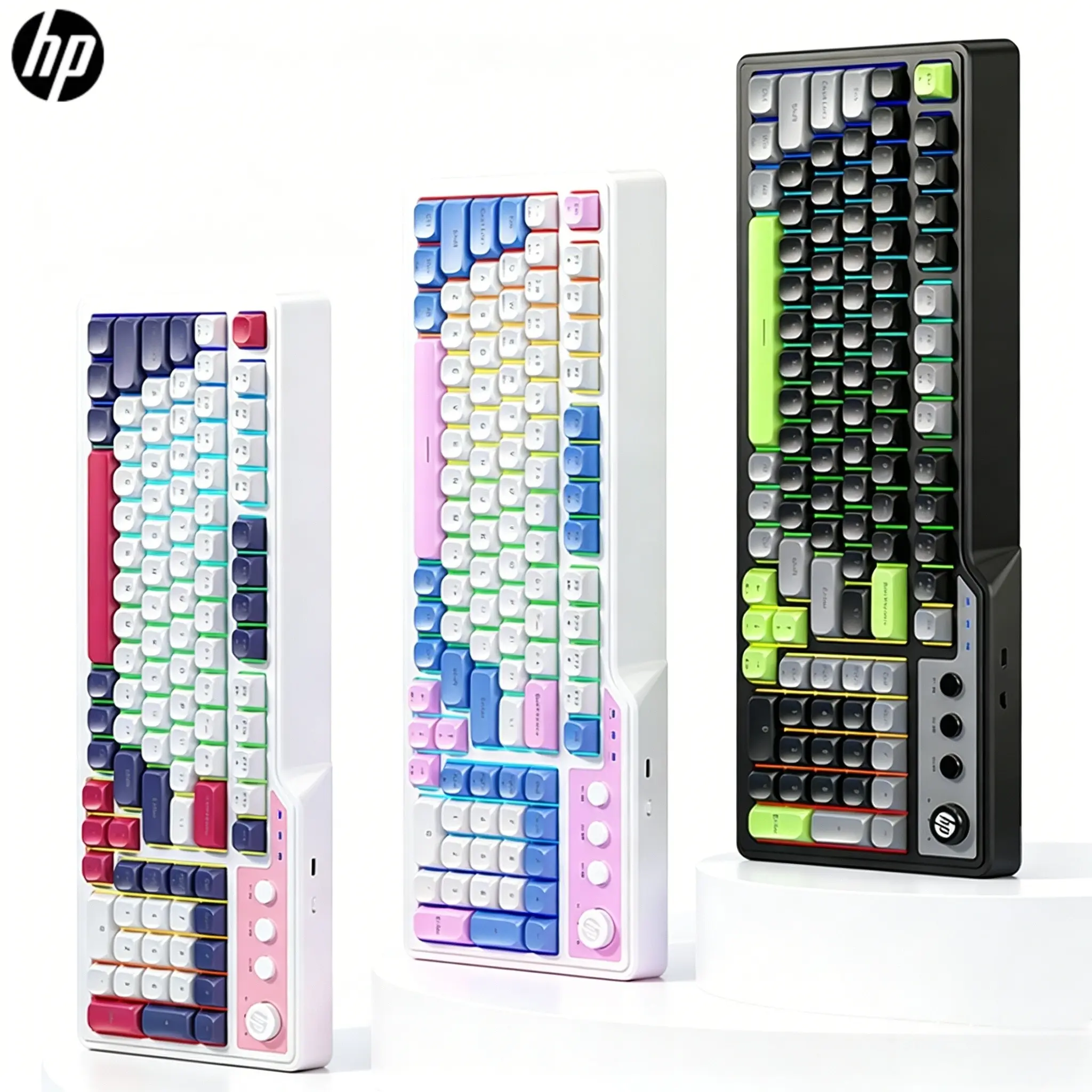 Hpk360 Wireless Mechanical Keyboard, 99-Key RGB Backlight, Type-C, Multimedia Knob, Nkro, PC Laptop MAC Win, Gift for Friends
