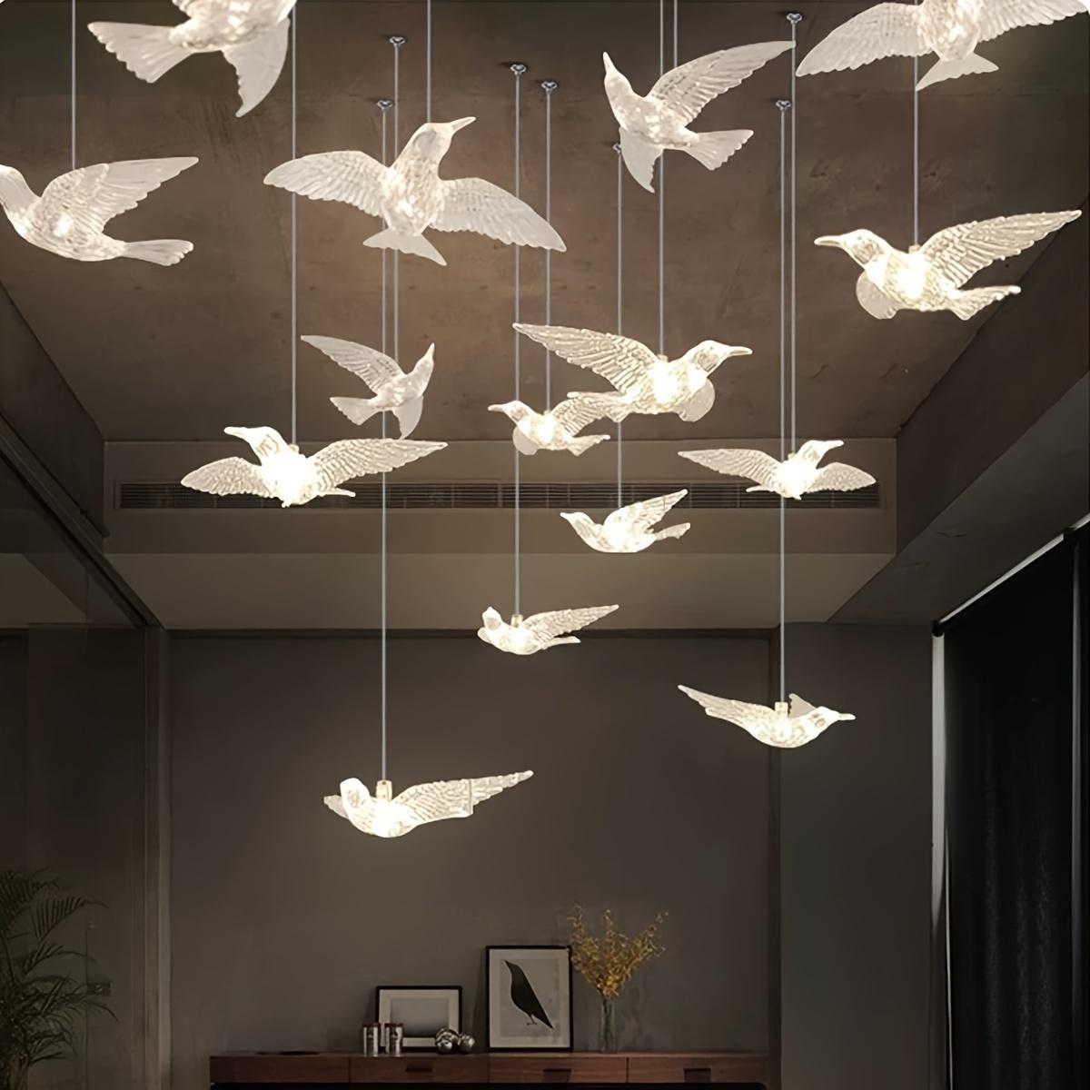 10-piece set of large hummingbird acrylic ornaments, with 1968.5inch string - suitable for weddings, New Year's, and home display (lights not included)