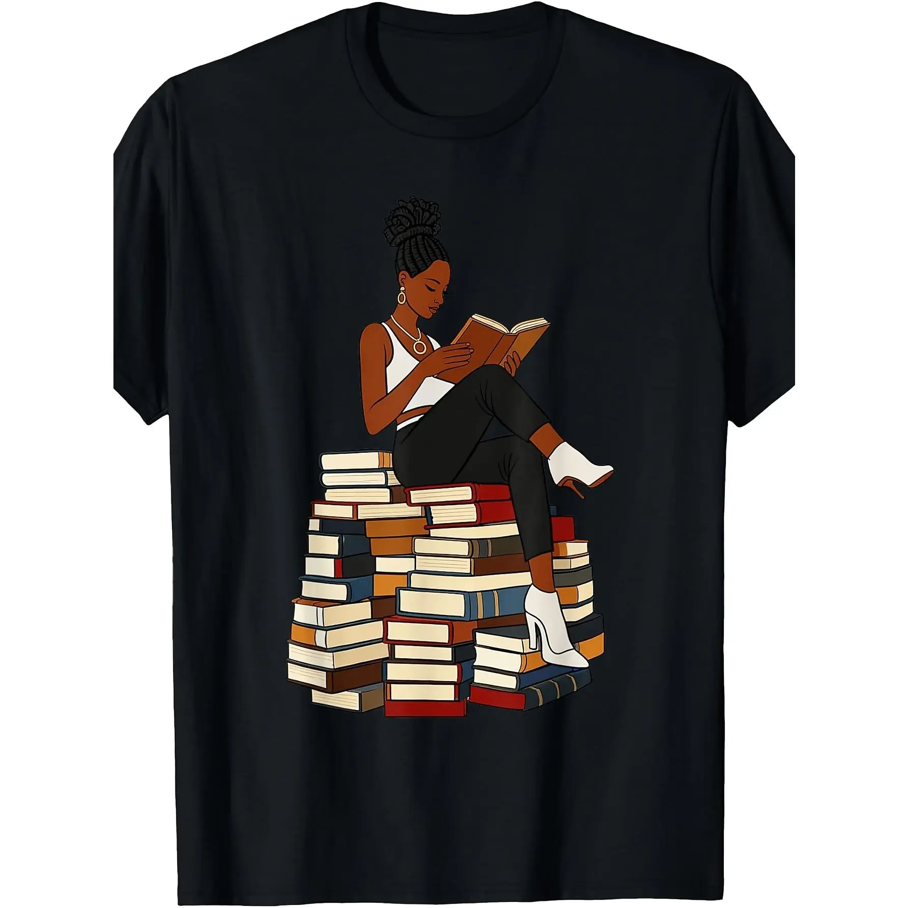 Women's Short-Sleeve Thick Cotton Round Neck Casual Graphic T-Shirt - Classic Relaxed Fit, Breathable, Literature-Inspired Art Design Tops for African American Readers Clothes