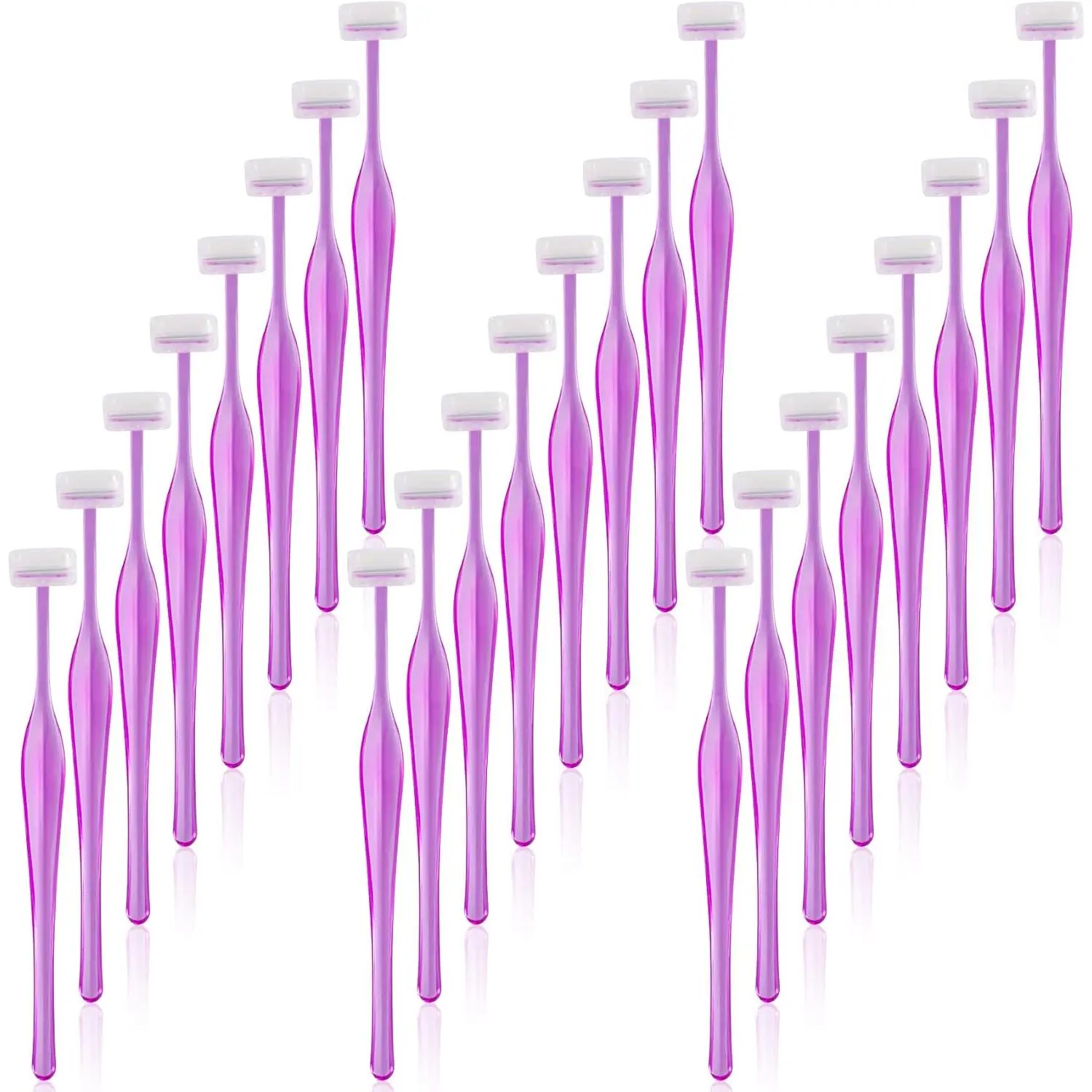 24 Pack Eyebrow Trimmer Razors for Women Makeup, Purple |   Stainless Steel, T Shape Facial Shaver Tool, for Shape and Trim Eye Brow, Lip Hair, for Forehead, Cheeks, Lips and Chin