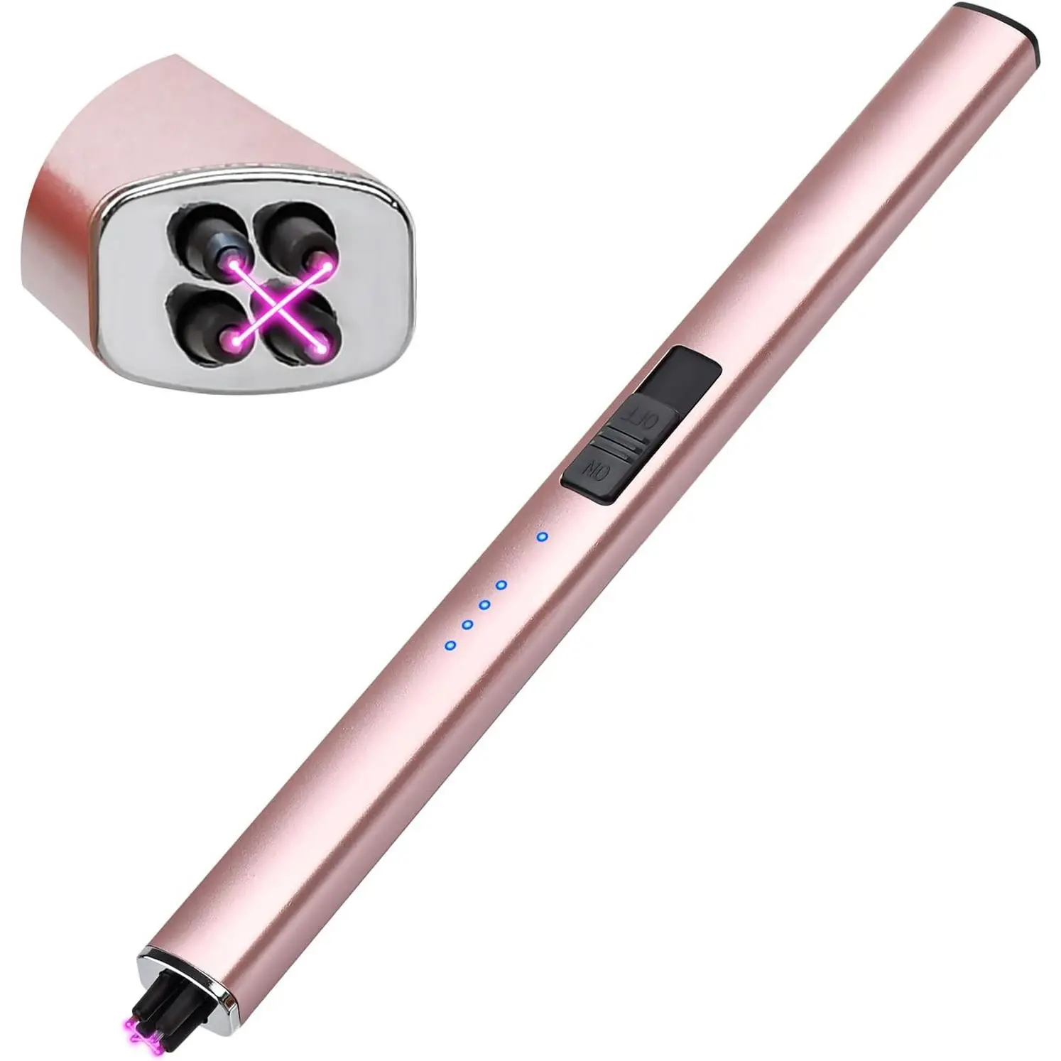 Rechargeable USB Electric Candle Lighter with Safety Lock, Windproof Flameless Dual Arc for Candles, BBQ, Camping, Kitchen – Christmas Stocking Stuffers & Birthday Gifts for Women, Mom, Her