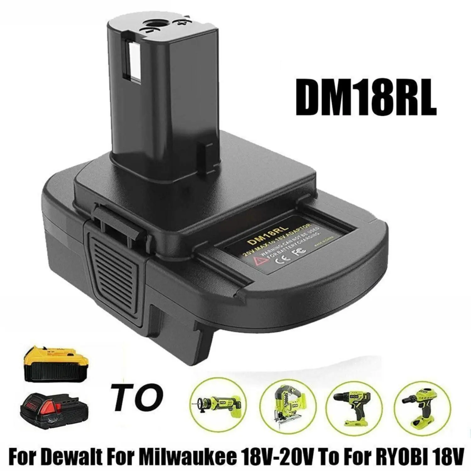 DM18RL Battery Adapter for Dewalt & for Milwaukee Converter to for Ryobi 18V Power Tool