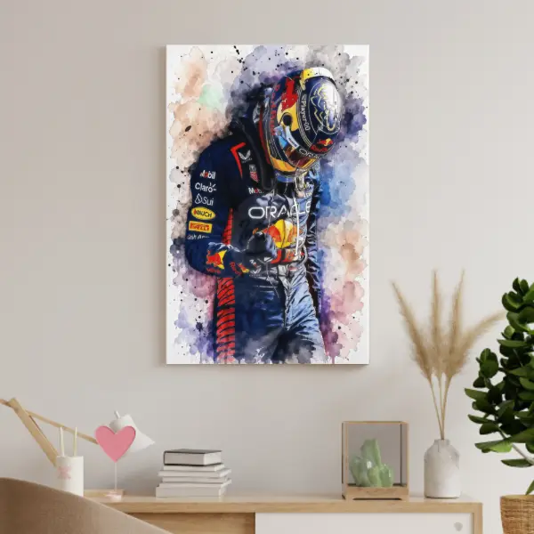 Max Verstappen Red Bull Artistic Poster, Minimalist Painting Decor for Room - Home Decor Wall Art Gift