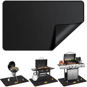 Large 75 x 40 inch Under Grill Mats for Outdoor Grill, Double-Sided Fireproof Deck Patio Protector Mat, Waterproof Oil-Proof BBQ Floor Pad Indoor Fire Pit Fireplace Mat