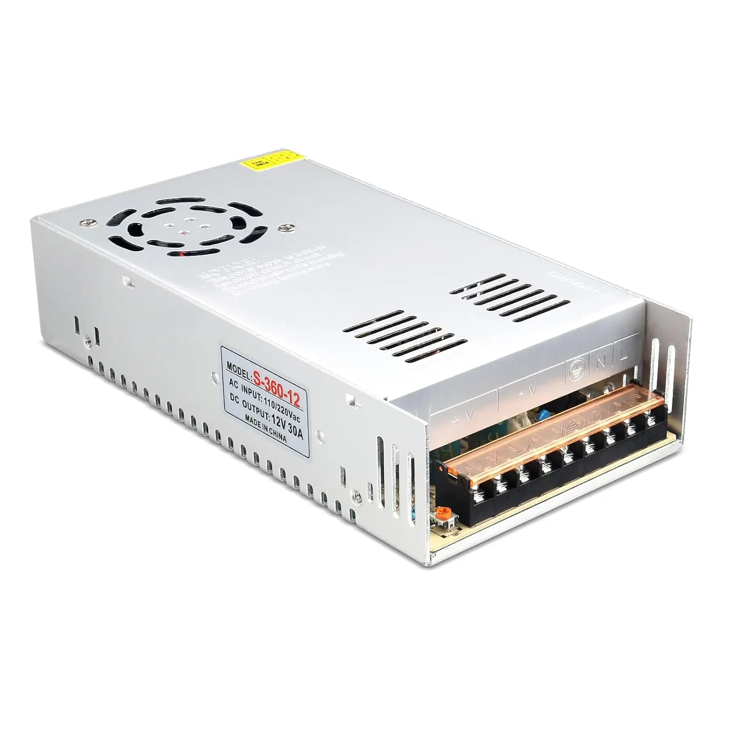 12V 30A Supply 360W AC/DC Adapter Switching Transformer AC 110V-220V to DC 12 Volt 30 Amp Converter Low Voltage Output for Strip Light Security System CCTV Camera