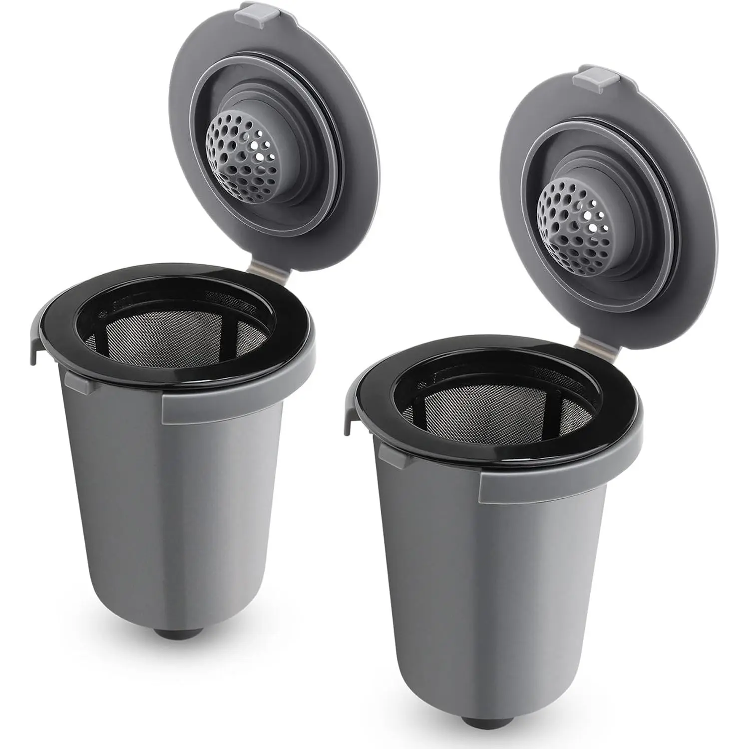Reusable Filter Cup for Cuisinart, Compatible with Cuisinart #SS-RFC HomeBarista Reusable Filter Cup, Dark Gray (2 Pack)