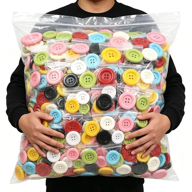 DIY 5cm Super Big Plastic Buttons for Crafting and Sewing 4-eyes Resin Buttons Cute Cloth Decor DIY Manual Sewing Tools