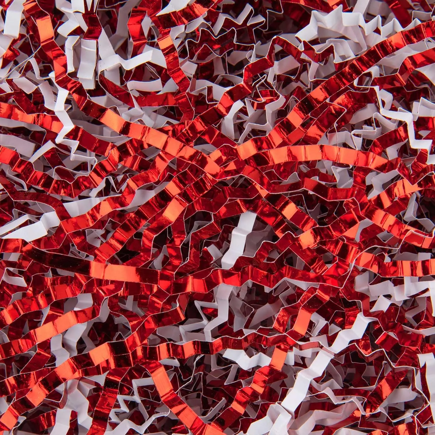 4.5oz Crinkle Cut Paper Shredded Filler Paper for  Baskets  Box Confetti Paper Shreds Decoration Stuffing for Birthday, Weddings, Anniversaries, Christmas Wrapping Red&White