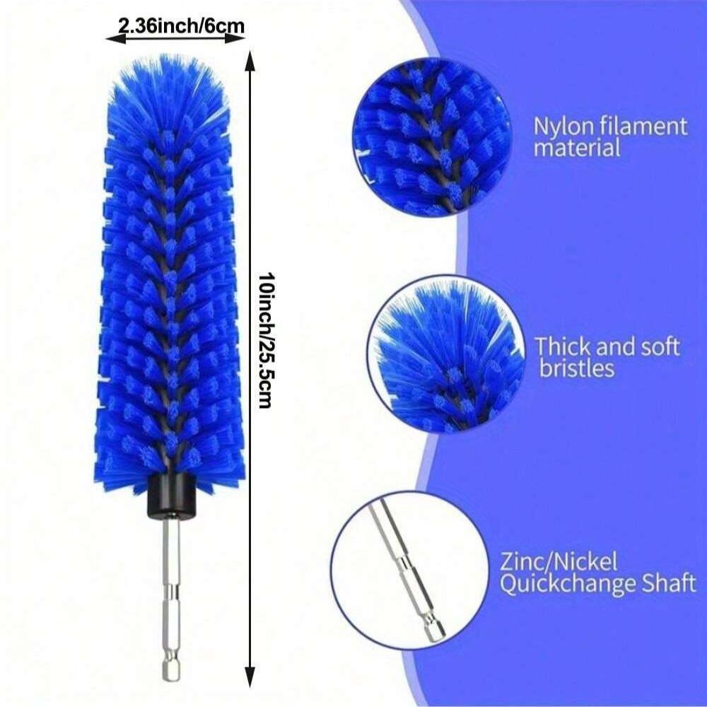 Car Wheel Cleaning Brush, 1pc Drill Brush Attachment for Cleaning, Highly Dense and Durable Car Cleaning Brush for Wheels, Rims, Engines, Exhaust, Bottle