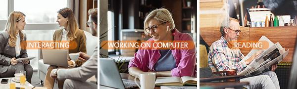 Bifocal Reading Glasses for Women, Blue Light Blocking Readers with Spring Hinges, Clear Top Retro Square Frame