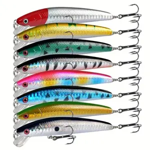 8pcs Set of Floating Minnow Fishing Lures, Perfect for Freshwater & Saltwater, Boost Your Catching Success, Essential Fishing Gear