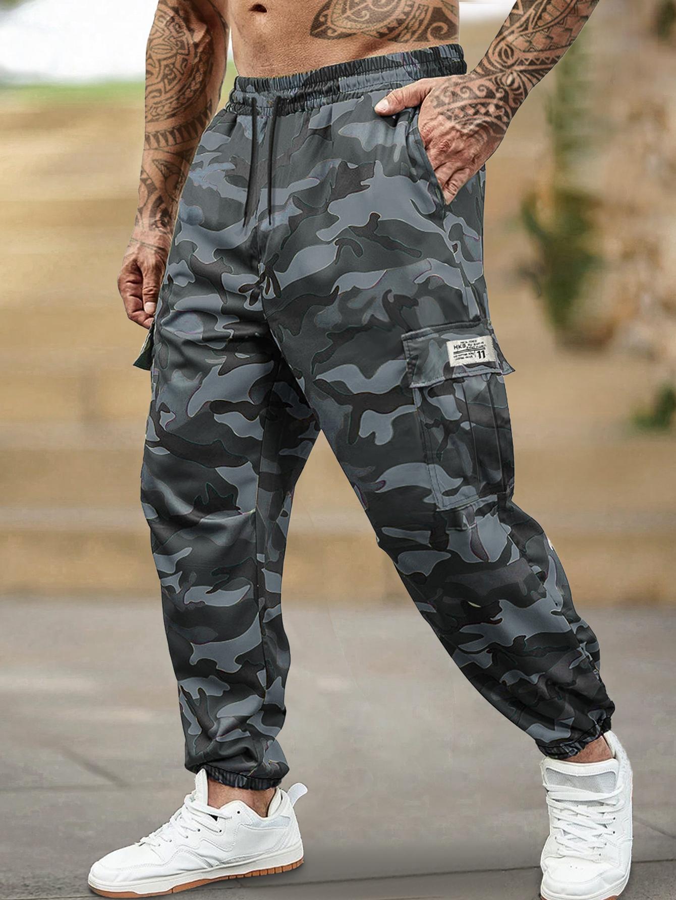 Men's Plus Size Jogger Pants, Relaxed Fit Casual Cargo Sweatpants with Elastic Drawstring Waist & Zipper Large Side Pockets, Lightweight Breathable All-Season Tapered Joggers for Daily Wear, Workout, Jogging, Hanging Out, Big Size Man Clothing