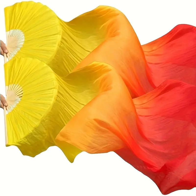 1 Piece Right Side Silk-Like Belly Dance Hand Fan Veil, 120cm Long, Ideal for Dance Performances, Elegant Stage Accessory