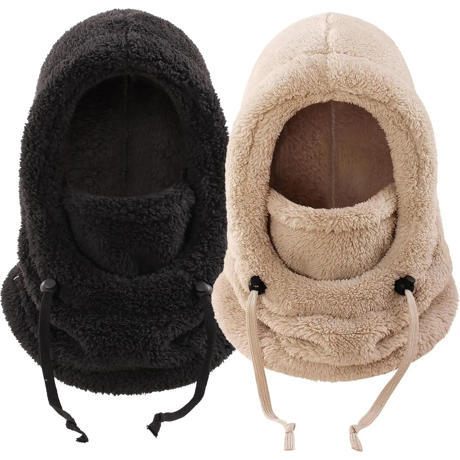 Kids Winter Fleece Hats Balaclava 2PCS,Warm Ski Face Mask Windproof Adjustable Full Cover Neck Warmer  Boys Girls 3-10Y