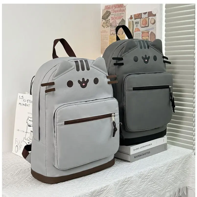 Cute Cartoon Cat School Backpack for Girls - Large Capacity Cute Backpack, Versatile Stylish Functional Daypack for Daily Class & Outdoor Travel, School Backpacks