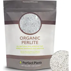 Organic Perlite — Add to Soil for Indoor & Outdoor Container Plants for Drainage Management and Enhanced Growth (4qts.)