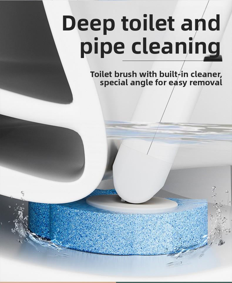Large-capacity Disposable Toilet Brush Household Toilet Brush Set for Bathroom, Long Handle, Dead-Corner-Free Soft Bristles
