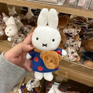 Kawaii Anime Miffy Rabbit Creative Apple Series Cute Cartoon Girl Heart Plush Doll, Figurine Gift Decorative Item