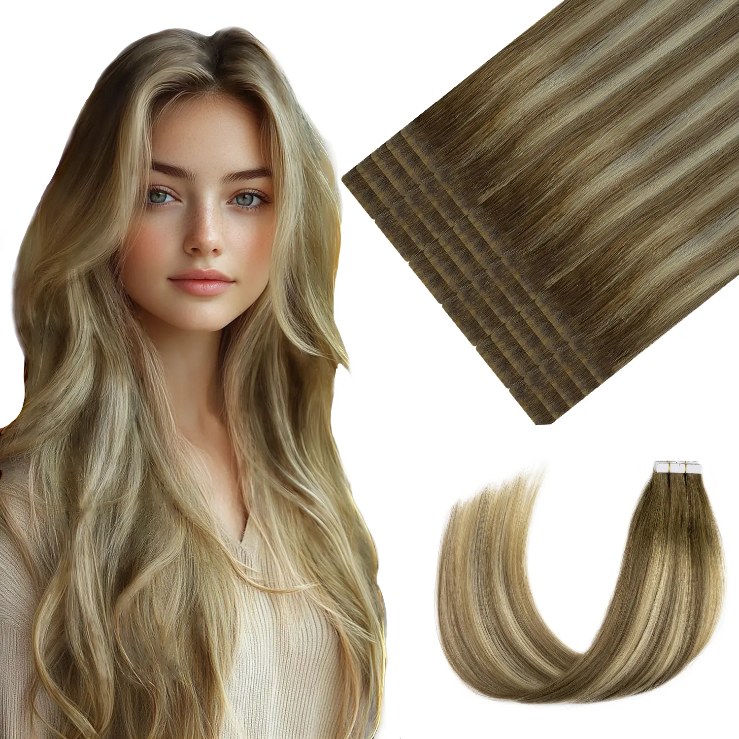 Youngsmile Invisi Edge Tape in Hair Extensions Real Human Hair 30-50g 20pcs 14-22 Inch Invisible Human Hair Extensions Straight Remy Human Hair for Beauty and Natural Hair Look summer hairstyles