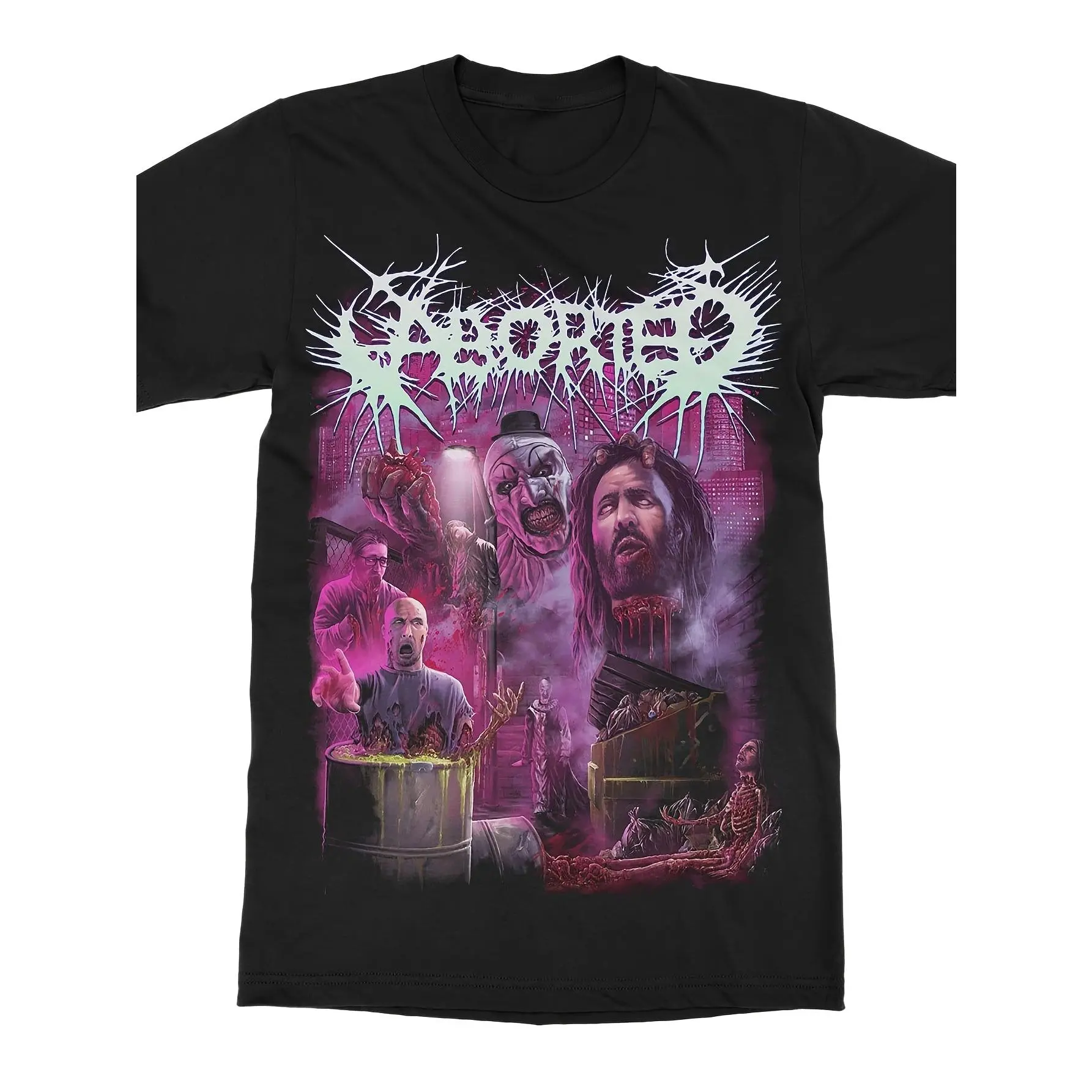Men's Aborted Terrifyer Graphic Print T-Shirt - 100 Cotton Clothing, Elastic Fabric, All Seasons, Machine Washable, S-XXXL Sizes, Garment, Shortsleeve, Menswear, Tops, Simple