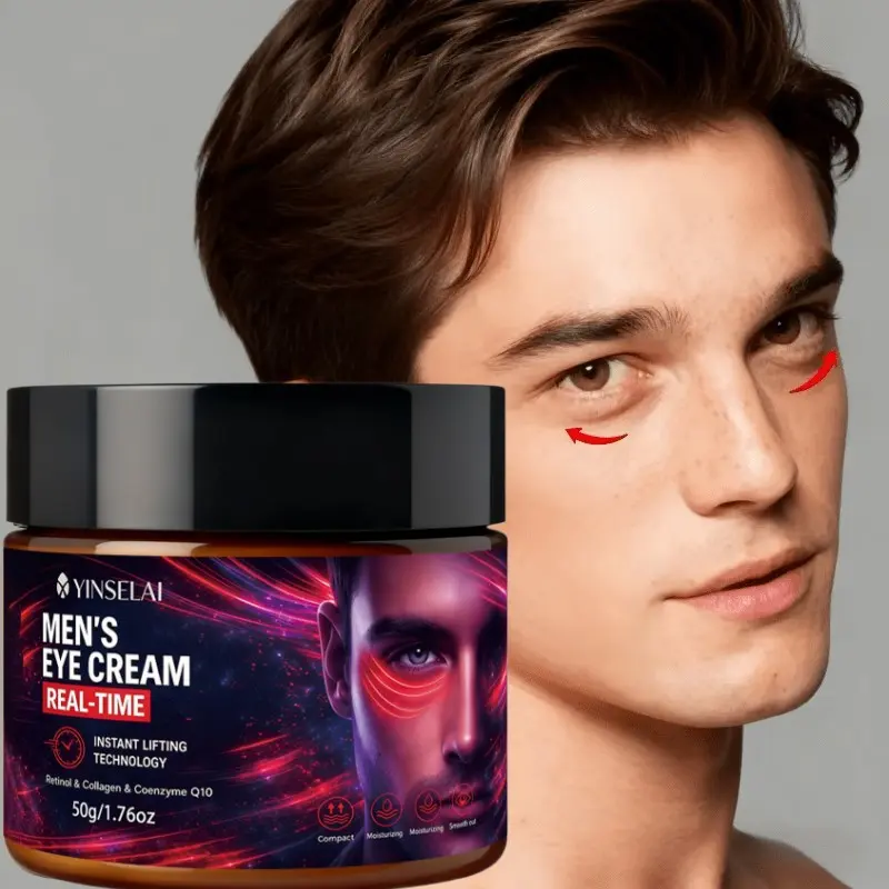 Men's Firming Eye Cream 50g, Quick Results, Reduces Dark Circles, Puffiness, Blue Spots, Daily Care, Perfect Gift