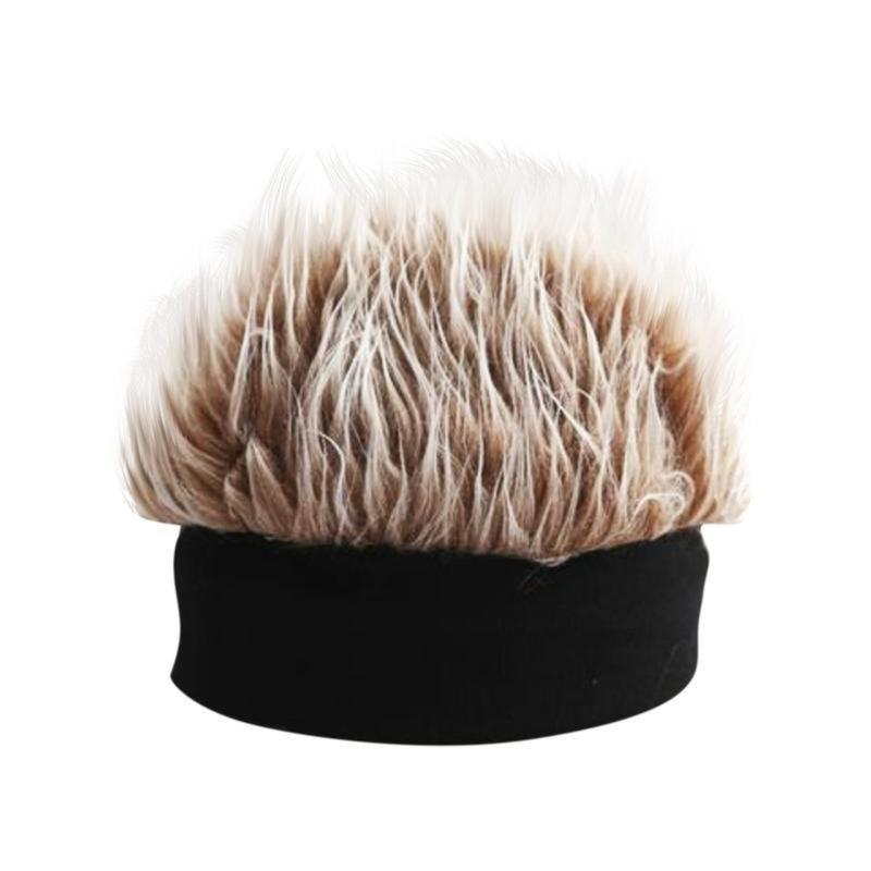 2026 new Hat Handsome Simulation Wig Short Hair Retro Hip Hop Spoon Sugar Free Melon Skin Black Gang Landlord Party Favours 2025 New