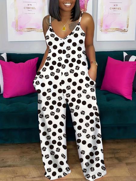 Women's Striped Print Cami Jumpsuit, Casual Sleeveless Overalls Jumpsuit for Summer, Fashion Women's Clothing for Daily Wear